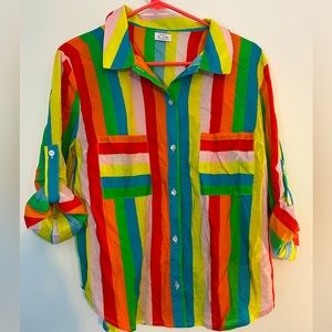 Stripe button down blouse